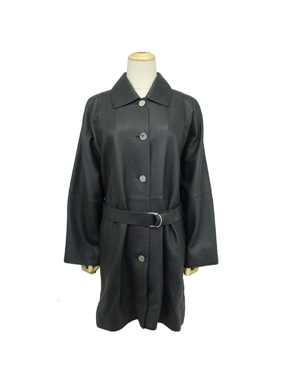 Hermes Leather Coat Sellier Buttons 5 Hanger Garment Included